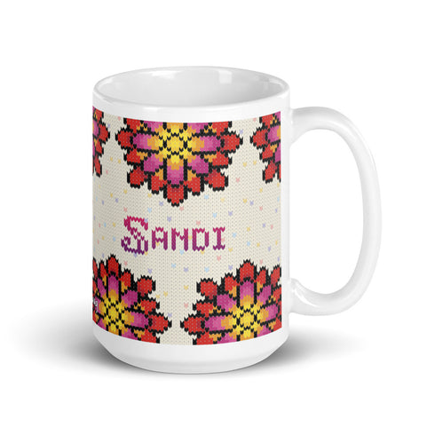 Knitted Zinnia Knitting Mug